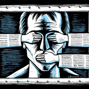 Censorship. Illustration by Eric Drooker.