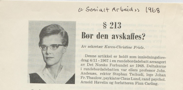 Karen-Christine Kim Friele Skeivt arkiv § 213