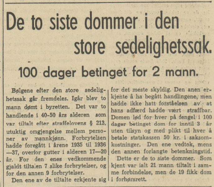 Den store sedelighetssak i Bergen 1938 Bergens Arbeiderblad