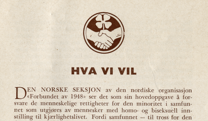 Hva vi vil, forside - DNF 48 - Skeivt Arkiv