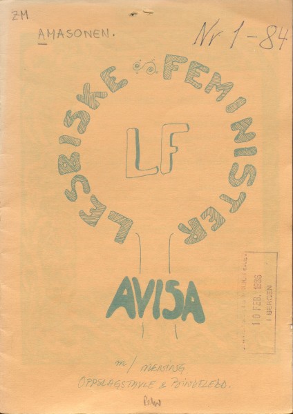 Omslag til LF-avisa 1/84