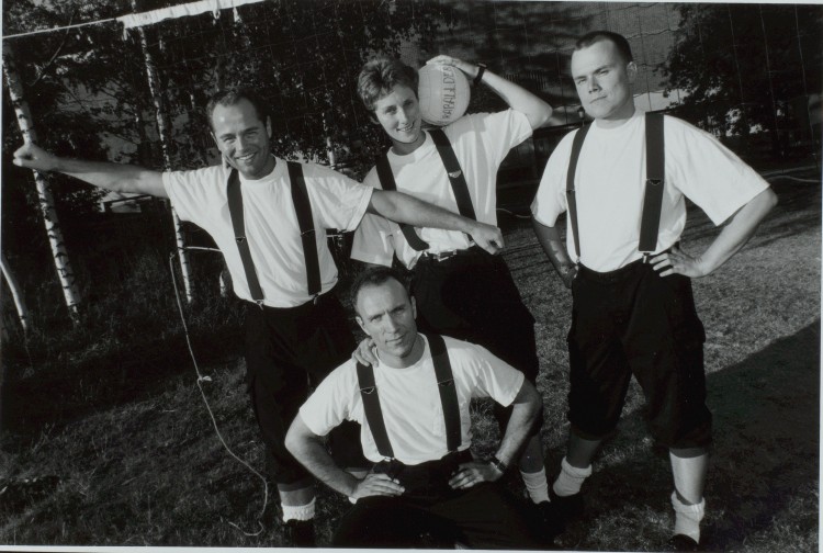 Fra venstre: Morten Johansen, Håkon Dahle, Inger Hastum, Stein Johnsen. Foto: Mimsy Møller, 1994.