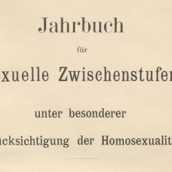 Tittelbladet fra Magnus Hirschfelds Jahrbuch für sexuelle Zwischenstufen, 1899.